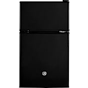 GE 19 Inch Wide 3.1 Cu. Ft. Energy Star Rated Freestanding Refrigerator with Separate True-Freezer Compartment Black