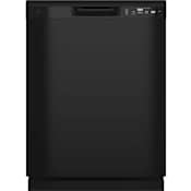 GE 24 Inch Wide 12 Place Setting Energy Star Certified Built-In Front Control Dishwasher with Hard Food Disposer Black