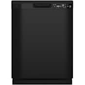 GE 24 Inch Wide 16 Place Setting Built-In Front Control Dishwasher with AutoSense Wash Cycle and Dry Boost Black