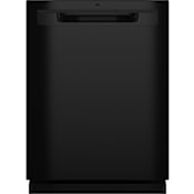 GE 24 Inch Wide 16 Place Setting Built-In Top Control Dishwasher with Sanitize Cycle and Autosense Black