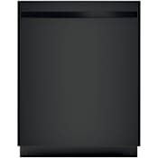 GE 24 Inch Wide 12 Place Setting Built-In Top Control Smart Dishwasher with Autosense Wash Cycle and ADA Compliant Design Black