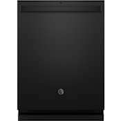 GE 24 Inch Wide 16 Place Setting Built-In Top Control Dishwasher with Active Flood Protect Black