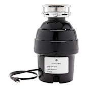 GE 3/4 HP Continuous Garbage Disposal with 32 Ounce Grind Chamber and Drain Boost Technology Black