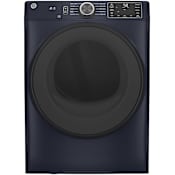 GE 28 Inch Wide 7.8 Cu Ft. Energy Star Rated Electric Dryer with Sanitize Cycle and WiFi Sapphire Blue
