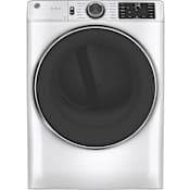 GE 28 Inch Wide 7.8 Cu Ft. Energy Star Rated Electric Dryer with SmartDispense™ and WiFi White