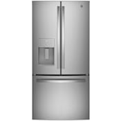 GE 33 Inch Wide 23.7 Cu. Ft. Energy Star Rated Fingerprint Resistant French Door Refrigerator with Space Saving Icemaker and LED Lighting Fingerprint Resistant Stainless