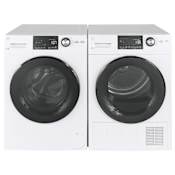 GE 24 Inch Wide 2.4 Cu. Ft. Front Load Washer and 24 Inch Wide 4.3 Cu. Ft. Electric Dryer Laundry Pair White
