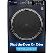 GE 28 Inch Wide 4.8 Cu Ft. Front Loading Washing Machines Washer with UltraFresh Vent System with OdorBlock and Sanitize Sapphire Blue