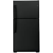 GE 33 Inch Wide 21.9 Cu. Ft. Energy Star Rated Top Mount Refrigerator with Ice Maker and ADA Compliant Design Black