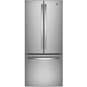 GE 30 Inch Wide 20.8 Cu. Ft. Energy Star Rated Free Standing French Door Refrigerator with Advanced MWF Water Filtration Fingerprint Resistant Stainless Steel