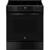 GE 30 Inch Wide 5.3 Cu. Ft. Slide In Electric Range with Storage Drawer and Radiant Burners Black