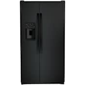 GE 36 Inch Wide 25.3 Cu. Ft. Energy Star Rated Side By Side Refrigerator with External Ice and Water Dispenser Black