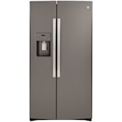 GE 36 Inch Wide 25.1 Cu. Ft. Fingerprint Resistant Side By Side Refrigerator with External Ice and Water Dispenser Fingerprint Resistant Slate