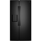 GE 36 Inch Wide 27.9 Cu. Ft. Side By Side Refrigerator with External Ice and Water Dispenser Black