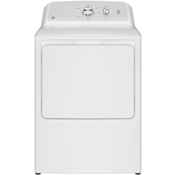 GE 27 Inch Wide 7.2 Cu. Ft. Gas Dryer with Aluminized Drum and Knob Controls White / Matte Silver