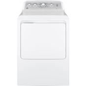 GE 27 Inch Wide 7.2 Cu. Ft. Gas Dryer with HE Sensor Dry White / Silver