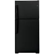 GE 30 Inch Wide 19.2 Cu. Ft. Energy Star Rated Top Mount Refrigerator with LED Lighting and ADA Compliant Design Black