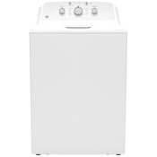 GE 27 Inch Wide 4.3 Cu. Ft. Top Loading Washing Machine with Knob Controls and Dual Action Agitator White / Matte Silver