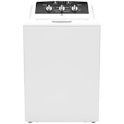 GE 27 Inch Wide 4.3 Cu. Ft. Top Loading Washing Machine with Deep Clean Cycle and Commercial Grade Components White / Black Stainless