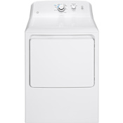 GE 27 Inch Wide 6.2 Cu. Ft. Gas Dryer with Aluminized Alloy Drum and Air Fluff Cycle White