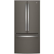 GE 33 Inch Wide 18.6 Cu. Ft. Fingerprint Resistant Counter Depth French Door Refrigerator with Turbo Cool Settings and Quick Space Shelf Fingerprint Resistant Slate