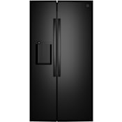 GE 36 Inch Wide 23.6 Cu. Ft. Energy Star Certified Side By Side Refrigerator with External Ice and Water Dispenser Black