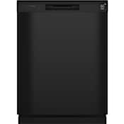 GE Hotpoint 24 Inch Wide 12 Place Setting Built-In Front Control Dishwasher with Piranha Hard Food Disposer Black