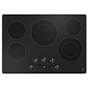 GE 30 Inch Wide 5 Burner Electric Cooktop with Power Boil Black