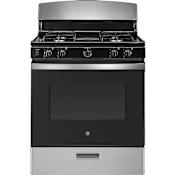 GE 30 Inch Wide 4.8 Cu. Ft. Free Standing Gas Range with Broiler Drawer Stainless Steel