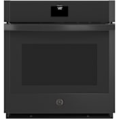 GE 27 Inch Wide 4.3 Cu. Ft. Electric Single Oven with Convection and Touch Controls Black