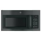 GE 30 Inch Wide 1.6 Cu. Ft. 950 Watt Over the Range Microwave with Two-Speed 300 CFM Recirculating Venting System Black