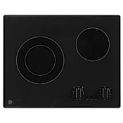 GE 22 Inch Wide 2 Burner Electric Cooktop Black