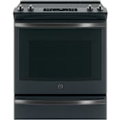GE 30 Inch Wide 5.3 Cu. Ft. Slide In Electric Range with No-Preheat Air Fry and Power Boil Element Black Slate