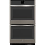 GE 30 Inch Wide 10 Cu. Ft. Fingerprint Resistant Electric Double Oven with Convection and Meat Thermometer Fingerprint Resistant Slate