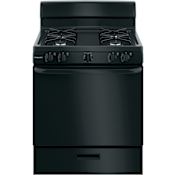GE Hotpoint 30 Inch Wide 4.8 Cu. Ft. Free Standing Gas Range with Broiler Drawer Black