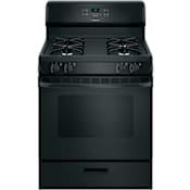 GE Hotpoint 30 Inch Wide 4.8 Cu. Ft. Free Standing Gas Range with Broiler Drawer and Oven Window Black