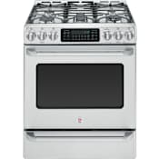 GE 30" Stainless Steel Free-Standing Range with Baking Drawer and 20,000 BTU Tri-Ring Burner from the Cafe Collection Stainless Steel