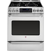 GE 30" Stainless Steel Free Standing Electric Range with Baking Drawer and Convection Cooking from the Cafe Collection Stainless Steel