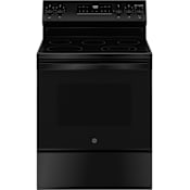 GE 30 Inch Wide 5.3 Cu. Ft. Free Standing Electric Range with Express Preheat and Dual Element Black