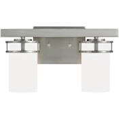 Generation Lighting Robie 2 Light 15" Wide Bathroom Vanity Light Brushed Nickel