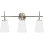 Generation Lighting Driscoll 3 Light 25" Wide Bathroom Vanity Light Brushed Nickel