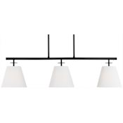 Generation Lighting Crestgrove 3 Light 38" Wide Outdoor Linear Chandelier Midnight Black