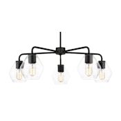 Generation Lighting Jett 5 Light 30" Wide Outdoor Chandelier Midnight Black