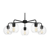 Generation Lighting Orley 5 Light 31" Wide Outdoor Chandelier Midnight Black