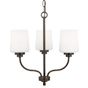 Generation Lighting Windom 3 Light 18" Wide Chandelier Bronze