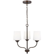 Generation Lighting Windom 3 Light 18" Wide Chandelier Bronze