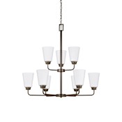 Generation Lighting Kerrville 9 Light 29" Wide Chandelier Bronze