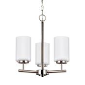 Generation Lighting Oslo 3 Light 15" Wide Chandelier Brushed Nickel