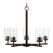Generation Lighting Oslo 5 Light 24" Wide Pillar Candle Chandelier Bronze