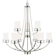 Generation Lighting Robie 9 Light 33" Wide Pillar Candle Chandelier Brushed Nickel